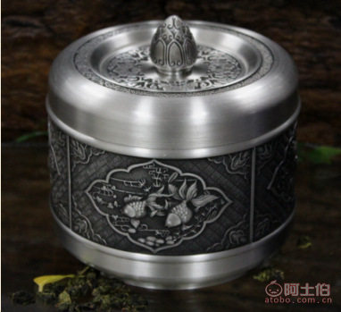 大诚锡器纯锡茶叶罐 富贵有余，匠心工艺与实用密封的完美融合